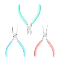 WORKPRO Jewelry Pliers Set, 3 Pack Jewelry Making Tool Kit Includes Mini Needle Nose Pliers/Chain Nose Pliers, Round Nose Pliers and Wire Cutter for Jewelry Repair, DIY Crafts, Jewelry Making Supplies