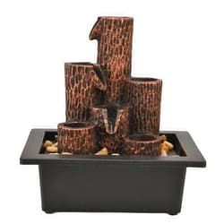 TOPINCN Tabletop Water Fountain Deadwood Falls Decorations for Desktop Sculpture, Home for Office, Tabletop Fountains (US Plug 100-240V 110V)