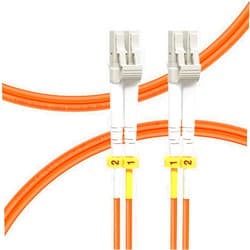 FLYPROFiber- 0.5M OM2 LC to LC Fiber Patch Cable, Length Options: 0.2m-100m, 1GB Duplex LC-LC 50/125um Multimode Fiber Optic Cable Cord LSZH 0.5Meter(1.6ft)