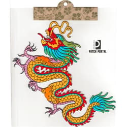 Patch Portal Dragon Patch Gold Chinese Dragon Applique Iron On DIY Embroidery Large XL XXL 8.5x5.5 Inch for Jackets Clothing