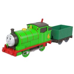 THOMAS & FRIENDS Mattel Fisher-Price Thomas & Friends Motorized Toy Train, Classic Percy Battery-Powered Engine & Cargo Car, Storytelling Play for Preschoolers