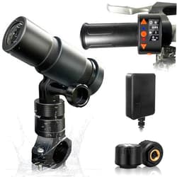 VSYSTO Bicycle Camera with OLED Display Wired Controller, Tire Pressure Sensors, GPS, WiFi HD 1080P 150° Wide Angle Lens Waterpoof Motorcycle Bike Dash Camera Temperature Calorie Display (Black-1080P)
