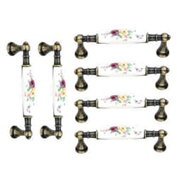Mewutal 6pcs Floral Ceramic Cabinet Pulls 3.78