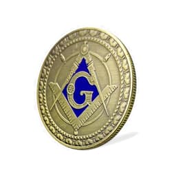 JYGCOIN Masonic Challenge Coin Square & Compass Freemasonry Angel Master Mason Blue Lodge Gift