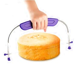 YAMHOHO Adjustable Cake LevCake Cutter Slicer Leveler, 9 Different Height Premium Food Grade Stainless Steel Double Wires Cake Cutter/Slicer/Adjustable Cake Leveler for Leveling and Molding (Purple)