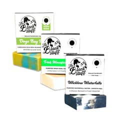 The Black Stuff All Natural Bar Soap for Men Handmade Cold Process Soaps with Organic Ingredients and Essential Oils - Mens Soap for Daily Use - Wicklow Waterfall, Irish Rain Mountain, Dogs Bay Beach