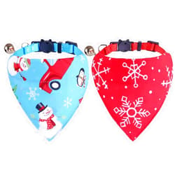 KZHAREEN Christmas Cat Collars Breakaway with Bandana Bell Pet Kitten Collar Adjustable for Small Dog Puppies Girl Boy