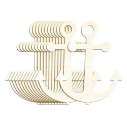 Anglechic 12 Pack 12 Inch Blank Anchor Cutout Unfinished Wood Anchor Slices Wooden Anchor for Crafts Summer Anchor Shaped Ornaments Door Hanger Decor for Summer Home Party Decoration Craft Project