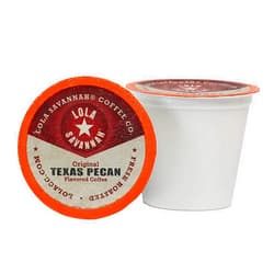 Lola Savannah Texas Pecan Caffeinated Coffee Pods in Pod Shaped Containers, 50 Count