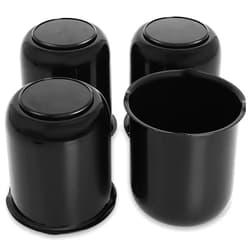 Podoy Trailer Wheel Center Caps 3.19 Inch for Trailer Truck RV Wheel Rims 4 Closed-End Chrome Plated Carbon Steel (4PCS) 3.19 Inch Center Bore Push Thru Wheel Center Caps Black