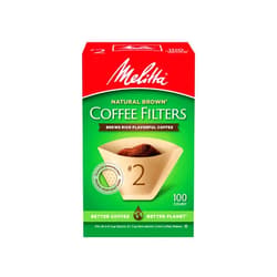Melitta #2 Cone Coffee Filters, Unbleached Natural Brown, 100 Total Filters Count - Packaging May Vary