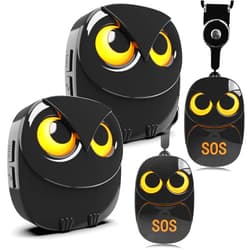 HTZSAFE Caregiver Pager Wireless Call Button 500+ Feet, SOS Alert Nurse Calling Elderly Fall Help System for Patient/Disabled Monitoring at Home, IP55 Waterproof, 2 Transmitters + 2 Receivers, Black