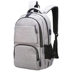 Vaupan Laptop Backpack, Business Travel Durable Backpack with USB Charging Headphone Port for Men & Women, Water Resistant College School Bookbag Computer Bag Gifts Fits 15.6 Inch Notebook (New Grey)