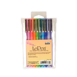 Marvy Uchida Uchida Of America 4300-10C 10-Piece 0.3 Point Size Le Pen Drawing Pen Set, Blue, Orange, Lavender, Pink, Light Blue