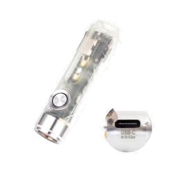 RovyVon Aurora A5-G4 USB C Rechargeable Keychain Flashlight, 650 Lumens Super Bright Mini Size EDC Flashlight, with 2 Warm White Reading Sidelight, Glowing in The Dark (Green)
