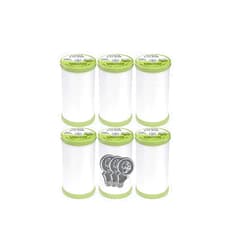 Bella's Crafts Coats & Clark Hand Quilting Sewing Thread Cotton Covered Polyester 325 Yards S960 6 Pack Bundle with 3 Bella's Crafts Needle Threaders (White)