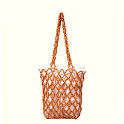 CerfoParlen Wooden Beaded Bag Handmade Wooden Purse Beaded Shoulder Bag Woven Bags for Women