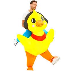 KOOY Inflatable Duck Costume Ride On Duck Costume Adult Halloween Costumes For Men Women Blow Up Costumes