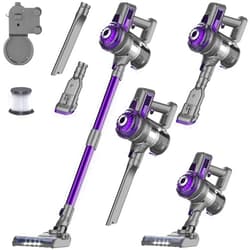 FUNCCUBE Cordless Vacuum Cleaner, Vacuum Cleaners for Home, 38KPA 400W Stick Self-Standing Handheld Portable Rechargeable Battery Pet Hair Hardwood Floor Vac, Household Lightweight Hand Vac, S2 Purple