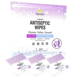 Nurture Valley XL Individually Wrapped Nurture Antibacterial Body & Hand Wipes | Alcohol-Free Antiseptic Wet Disinfecting Towelettes for Germ Removal, Sanitizing Hands |Cleaning Cloths| Adults & Baby| Thick & Strong