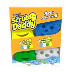 Scrub Daddy Sponges 4ct + Scrub Mommy 4ct Holiday Festive Winter Shapes Pack - Scratch-Free Multipurpose Dish Sponges - BPA Free - Stain & Odor Resistant Kitchen Sponge (8 Pack)