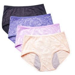 YOYI FASHION Women Menstrual Period Briefs Jacquard Easy Clean Panties 5 Pack US Size XXS-5XL/12
