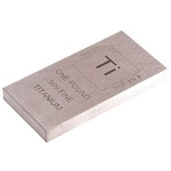 Unique Metals Titanium Bar - 1lb Laser Engraved .999 Pure Bullion Bar Chemistry Element Design by Unique Metals
