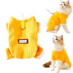 PRETTYPET Warm Cashmere Coat, Sweater for Cats and Small Dogs, Autumn and Winter, Dog/Cat Pajama