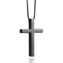 KITUREK Cross Hanging Ornaments for Car Rear View Mirror, Cross Metal Car Rear View Mirror Charm, Auto Ornament Intercession, Cross Pendant Decoration for Car, Truck, Home Decor (Black)