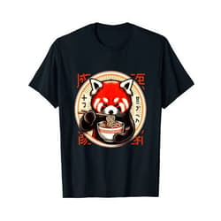 Kawaii Artwork Co Japanese Red Panda Ramen Kawaii Neko Japanese Noodles Aesthetic T-Shirt