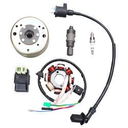 YLQYYH Magneto+CDI+Lgnition Coil+Spark Plug+otor Puller Stator Magneto Flywheel 8 Pole Stator Accessory Replacement kit for GY6 125cc 150cc Scooter moped motorcycle