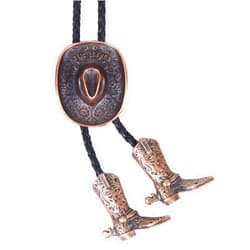 Wentur Bolo Ties for Men Western - 3D Cowboy Hat Bolo Tie Design with Vintage Cowboy Boots Bolo Tie Western Bolotie Cowboy Bola Tie