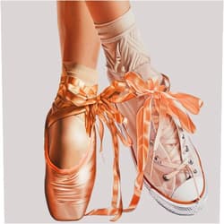 JPSR 5D Diamond Painting by Number Kits Ballet Dancer Girl Shoes Full Square Drill Kits Cross Stitch Mosaic Art for Adults Ballerina Home Wall Decoration 16x16inch/40x40cm