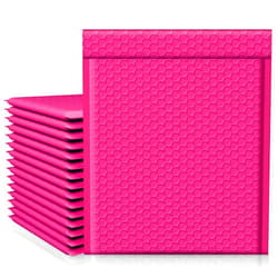 Fuxury Bubble Mailer, 8.5x12 Inch 25 Pack Self-Seal Adhesive Padded Envelopes, Water Resistant Padded Mailers for Mailing,Packaging,Small Business,Shipping, Hot Pink #2