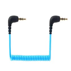 JCMOYUTY for Rode SC2 Right-Angle 3.5mm TRS Coiled Patch Cable for RODE Wireless GO 2 / PRO/ME to Cam Adapter Mic Camera Audio Cable Coiled Aux Cord