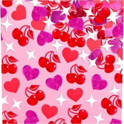 xo, Fetti Heart Valentine's Confetti - 200 pcs | Cherry Pink Vday Tablescape, Red Sparkle Bachelorette Table Decor, Birthday Decorations, Cute Party Supplies