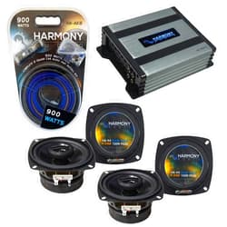Harmony Audio HA-A400.4 Amp Bundle with (2) HA-R4 Speakers Compatible with Geo Spectrum 1989-1989 Factory Speaker Replacement