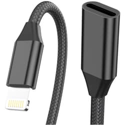 DESOFICON for iPhone Charger Extension Cord,[Apple MFi Certified] Nylon Braided Lightning Extender Dock Cable Male to Female Adapter 3.3FT for iPhone 14 Pro 13 Pro 12 11 X XR 8 7 6 Pass Video,Data,Audio