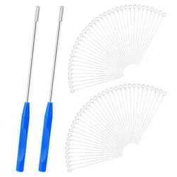 Salbsever 2 Pieces Inoculation Loop Mycology Reusable Supplies Inoculation Loop Kit with 70 Replaceable Chromium Alloy Needle Tip Inoculation Loops for Kit Laboratory Research Tools