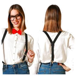 BigBuy Carnival Glasses Bow Tie Suspenders Set