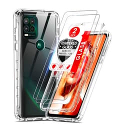 LeYi for Moto G Stylus 5G 2021 Case, Moto G Stylus 5G Phone Case with 2 Tempered Glass Screen Protector, Full-Body Shockproof Bumper Rugged Hybrid Clear Phone Case for Motorola G Stylus 5G, Clear