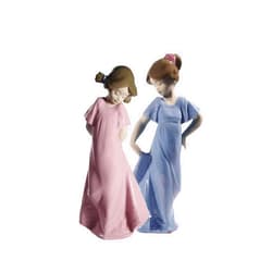LLADRÓ Nao by Lladro Collectible Porcelain: Special ColorSplash Edition - Set of 2 Figurines paired together: HOW PRETTY and SO SHY - 