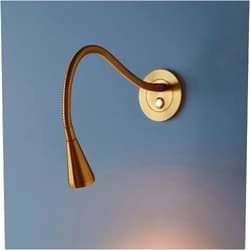 ZHDBD Gold/Nickel Wall Mount Reading Light LED Bedside Wall Light Flexible Gooseneck Wall Sconce with Push Switch, Modern Bedroom Headboard Reading Lamp 3000K Bed Side Decor Wall Spotlight 3000K