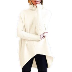 ANRABESS Womens Oversized Turtleneck Batwing Long Sleeve Casual Cozy Baggy Knit Pullover Tunic Sweater 2024 Fall Outfits