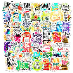 Hozeuiy 50Pcs Jesus Christian Stickers, Bible Verse Sticker Christian Decals for Scrapbook Water Bottles Laptop, Vinyl Faith Wisdom Words Decals Religious Gifts
