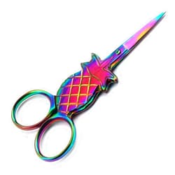 PRECISE CANADA SET OF 10 MULTI TITANIUM COLOR RAINBOW SEWING CRAFT EMBROIDERY SCISSORS 3.5