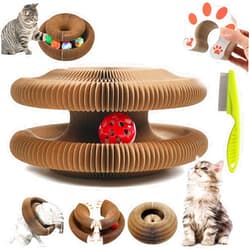 WOSLXM Kitty Curls Cat Toy, 2025 New Kitty Kurls Cat Toy Marlene, Cat Kurlz, Magic Organ Cat Scratch Board, Foldable Accordion Cat Toy, Interactive Scratch Pad Cat Toy for Indoor Cats (1PCS)