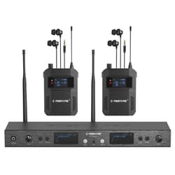 Phenyx Pro UHF Mono Dual Wireless in-Ear Monitor System, Metal Wireless IEM System, Sturdy Bodypack Receiver, 2x50 Frequencies, Separate Outputs,164ft Operation, Suitable for Band and Studio (PTM-22)
