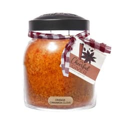 A Cheerful Giver — Orange Cinnamon Clove - 34oz Papa Scented Candle Jar with Lid - Keepers of the Light - 155 Hours of Burn Time, Gift for Women, Orange