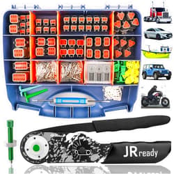 JRready DW5007-02 Deutsch Connector Kit,2 Pin DT Connector,3 4 6 8 12 Pin Waterproof IP68 Electrical Connector with Automotive Solid Contacts,Deutsch Terminal Crimp Tool Size 12-22AWG,Pin Removal Tool